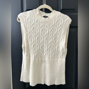 Express Ivory Cable Knit Sleeveless Top